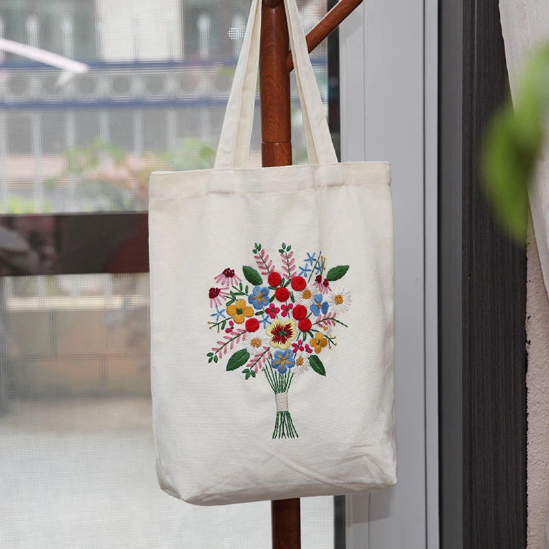 Title 7, Canvas Bag Embroidered DIY Material Kit Design ...