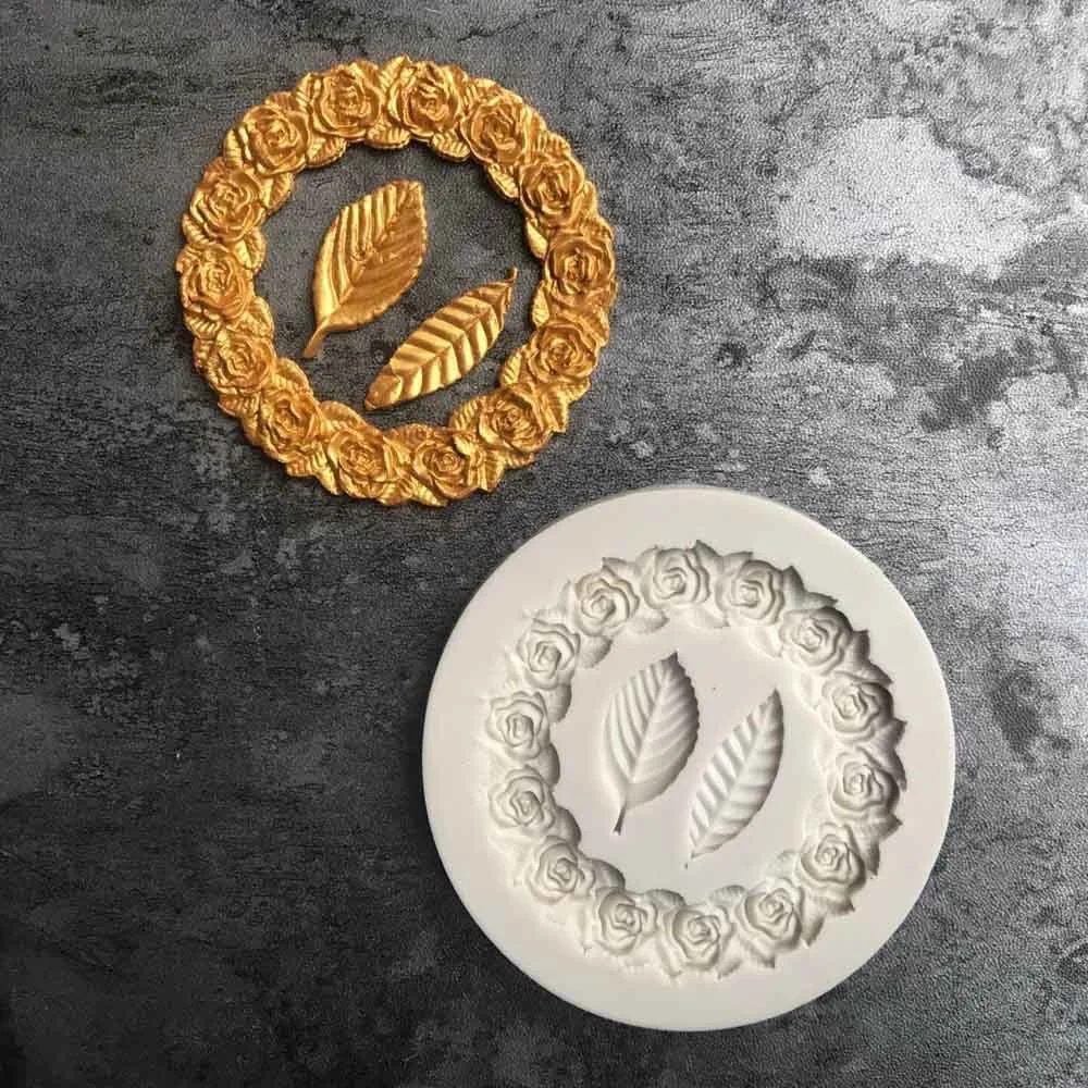 Title 2, Lace Leaf Liquid Silicone Mould for Cake, DIY C...