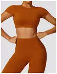 Conjunto de roupa esportiva feminina de corrida, skinny com costas escovadas, secagem rápida, ideal para treinos e atividades ao ar livre. Conforto e desempenho — foto 19