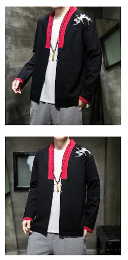 Title 2, Embroidered cotton linen hanfu for men, offerin...