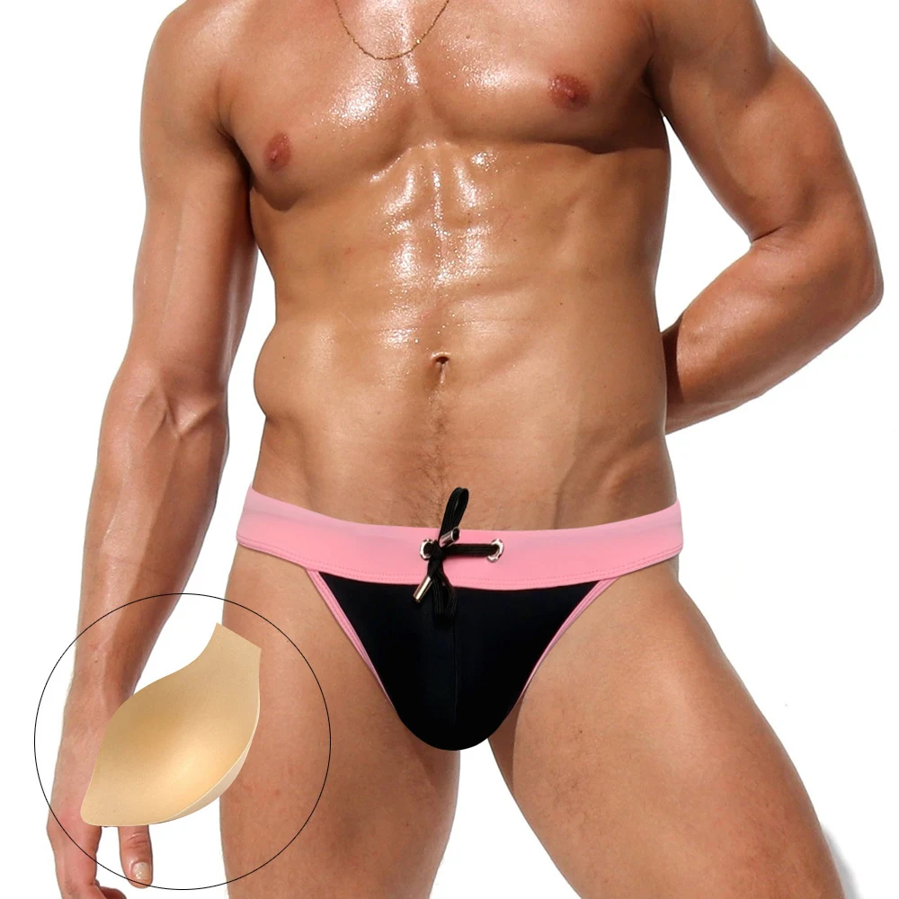 Costumi da bagno triangolo da uomo High Fork, pantaloncini da bagno alla moda, comodi ed eleganti per spiaggia e piscina. — foto 1