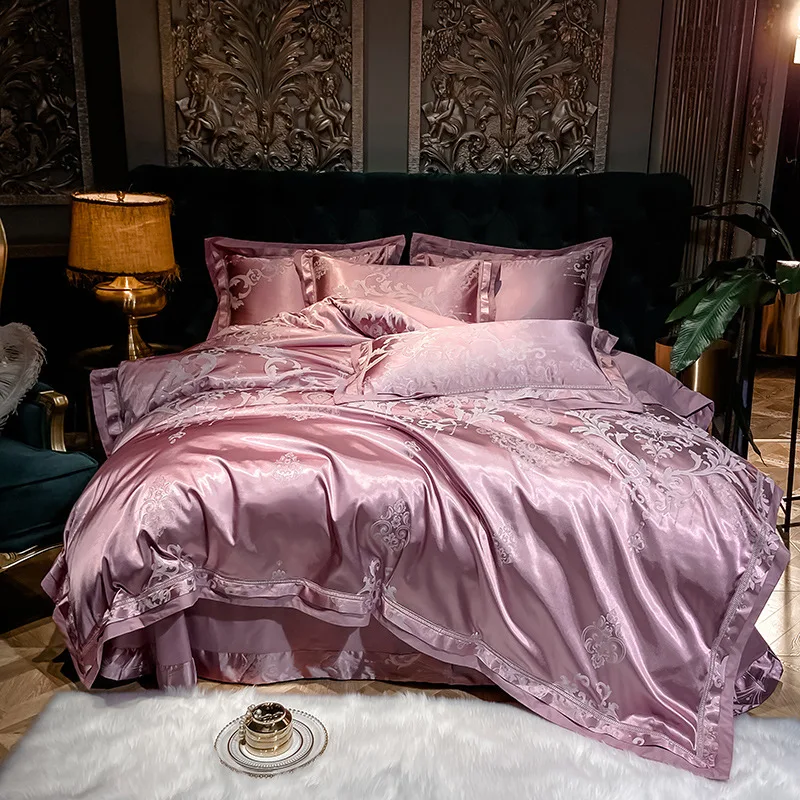 Pure Cotton Satin Jacquard Four-Piece Silk Cotton Wedding Quilt Cover Sheet, soft, luxurious, and perfect for a special — photo 15