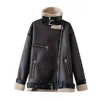 New Women's Fleece-lined PU Coat Lamb Wool Thickened Coat, a warm and comfortable winter coat, perfect for cold weather — photo 7