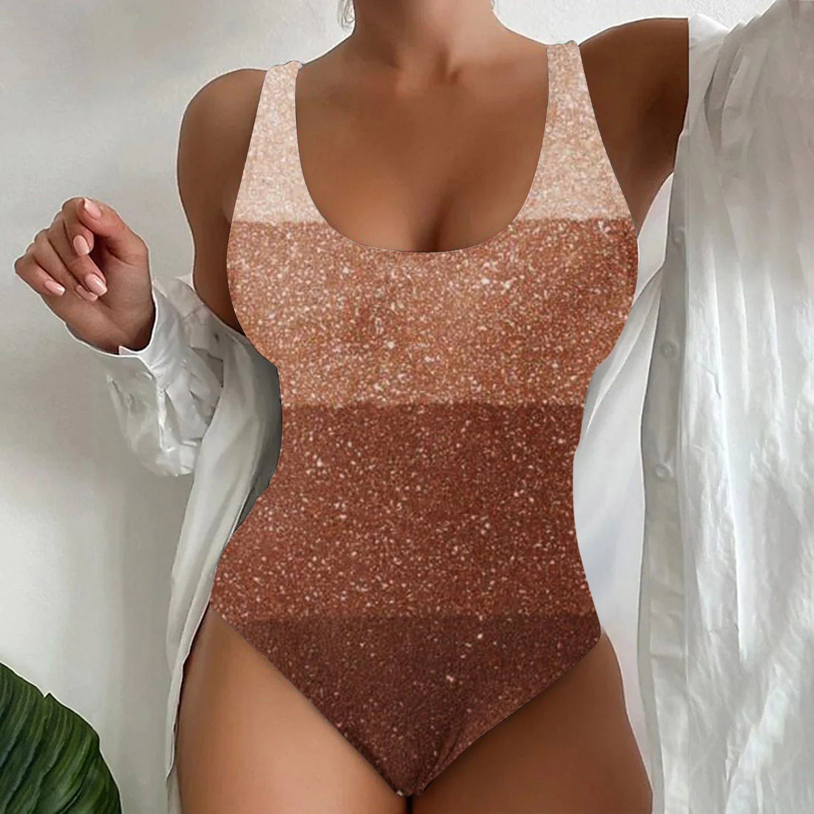 Title 7, Womens Seaside Beach Swimsuit 3D Contrast Colo...