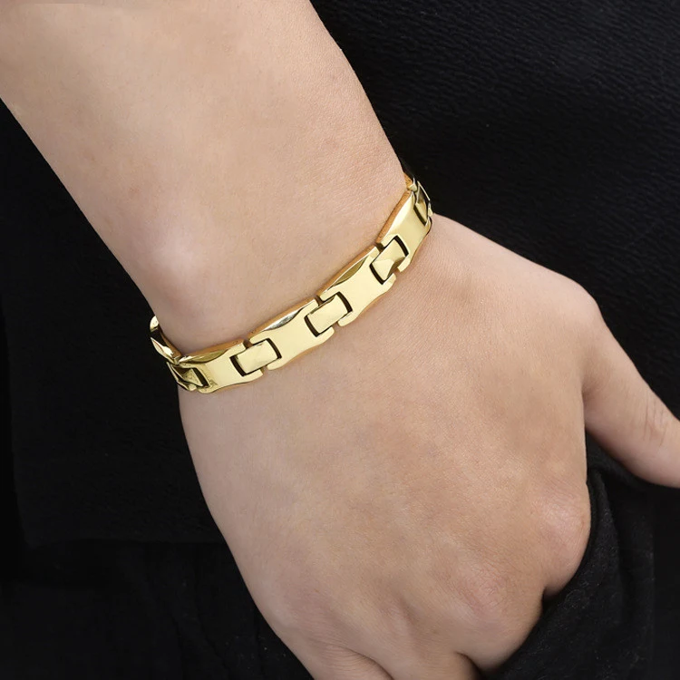 Bracciale magnetico coreano in acciaio inox per la salute, gioiello in metallo, benessere, allevia il dolore, accessorio alla moda e funzionale. — foto 1