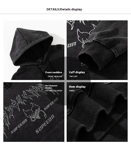 Title 7, Moletom com capuz American Terry para casais, m...