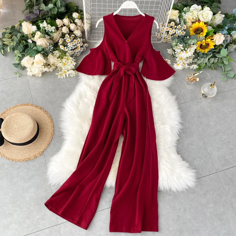 Title 6, Nek strapless sexy bandage jumpsuit