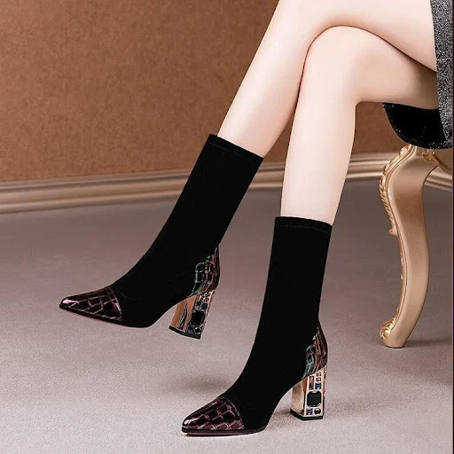 Title 11, Womens Rhinestone Pointed Toe and Velvet High-...