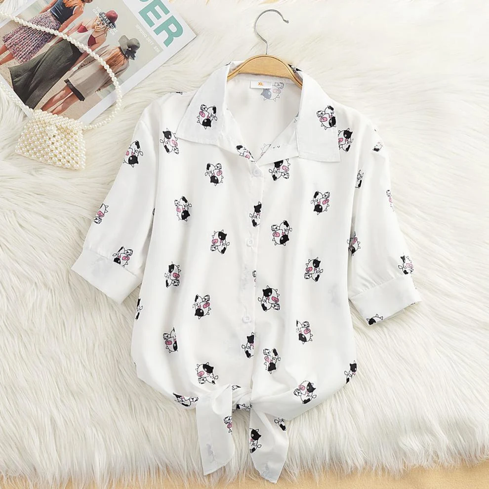 Title 13, Striped Thin Shirt Womens Bow Outer Tops Styli...