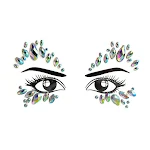 Green acrylic resin diamond face sticker, rhinestone crystal eyebrow sticker, sparkling face gems, instant beauty and ea — photo 7