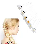Grampo de cabelo Simulação SUNFLOWER Pin Acessório de cabeça em forma de U. Adicione um toque floral e charme aos seus penteados com este acessório elegante. — foto 2