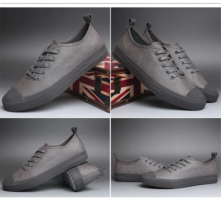 Męskie Buty Casual Skórzane Spring Tide Płaskie Buty ze Skóry Wygodne i Stylowe Idealne na Codzienne Wyjścia i Casualowy Styl — zdjęcie 10