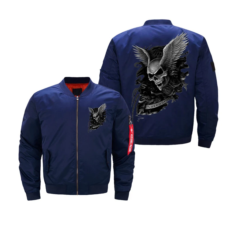 Title 5, Long sleeve padded zipper skull flight jacket, ...