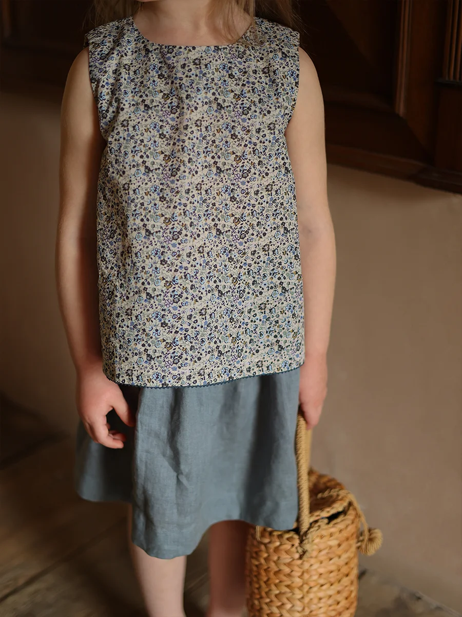 Title 6, Gilet floreale in cotone per bambine Abbigliame...