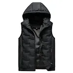 Colete masculino com capuz, espesso para outono e inverno. Moda casual, ideal para aquecer com estilo e conforto. Perfeito para diversas ocasiões. — foto 7