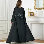 3803 Middle East Arab Applique Cardigan Skirt set in stock. Stylish and unique design for an elegant look. Order yours t — photo 8