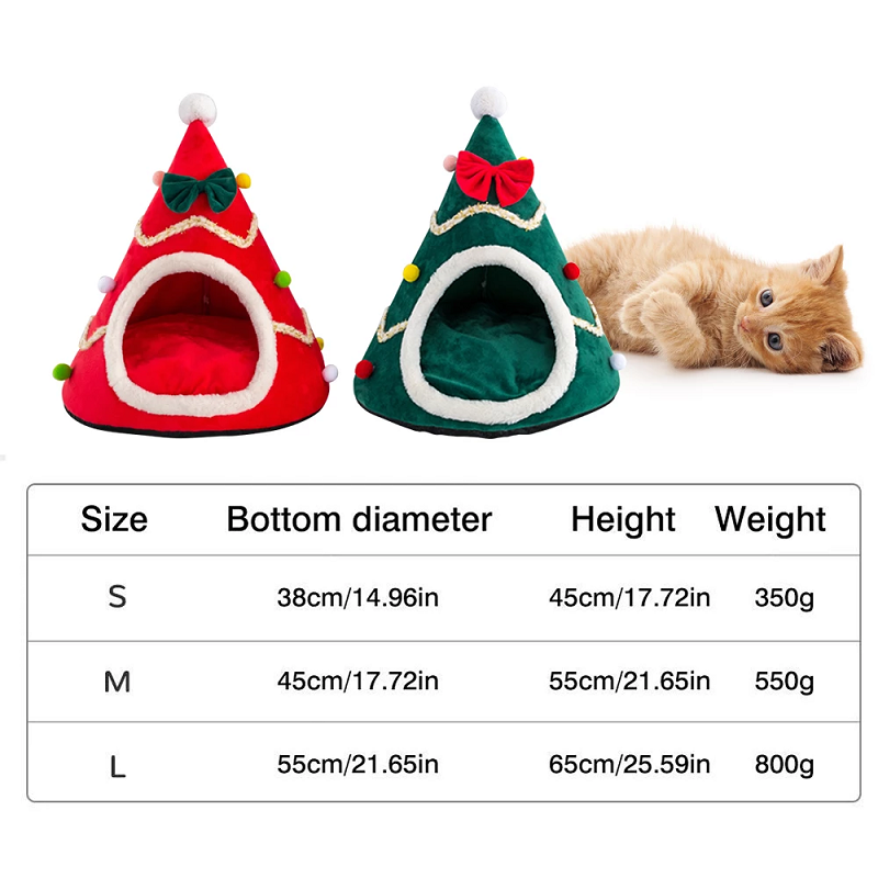 Title 2, YOKEE Christmas Cozy Nesk Bed Cat House Pet for...