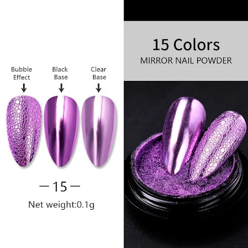 Title 14, Nail Art Laser Mirror Silver Fine Plating Metal...