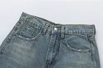 Pantalones Vaqueros Clásicos con Pliegues para Hombre Lavados y Desgastados Comodidad y Estilo para el Día a Día Diseño Atemporal — foto 14