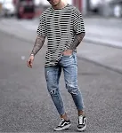 New holes in men's jeans. Experience ultimate comfort and style. Perfect for a modern, relaxed look. Stay cool and fashi — photo 4