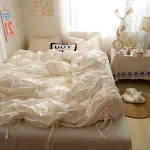 Four-Piece Set of Pure Color Thick Cotton Bedding. Experience ultimate comfort and a restful sleep. Perfect for a cozy a — photo 3