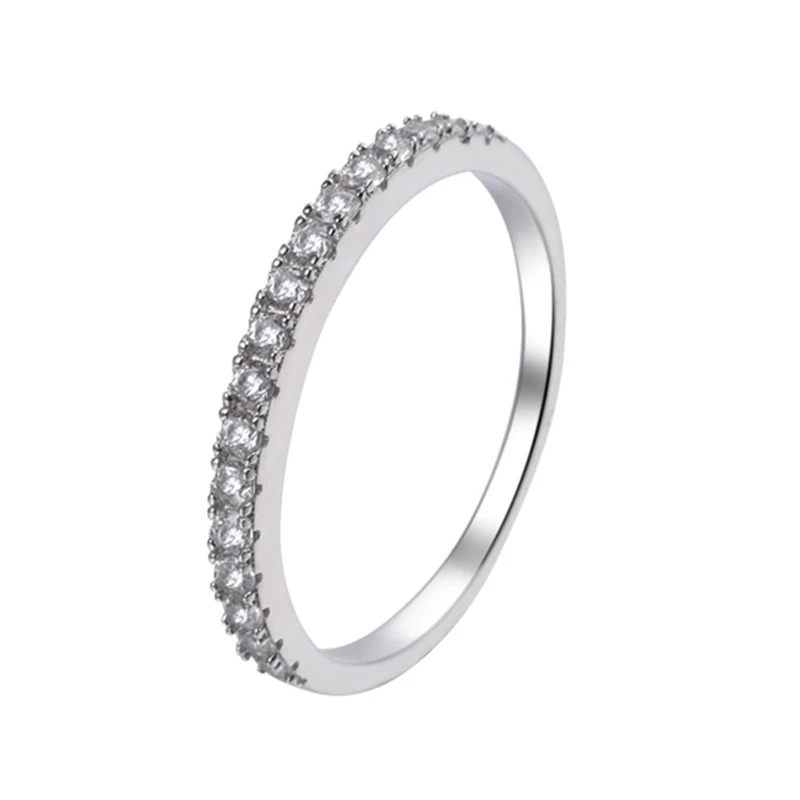 Anel feminino de prata esterlina S925 com zircônia, brilho deslumbrante. Ideal para presentear e adicionar um toque especial ao seu visual. — foto 2