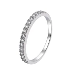 Anel feminino de prata esterlina S925 com zircônia, brilho deslumbrante. Ideal para presentear e adicionar um toque especial ao seu visual. — foto 2