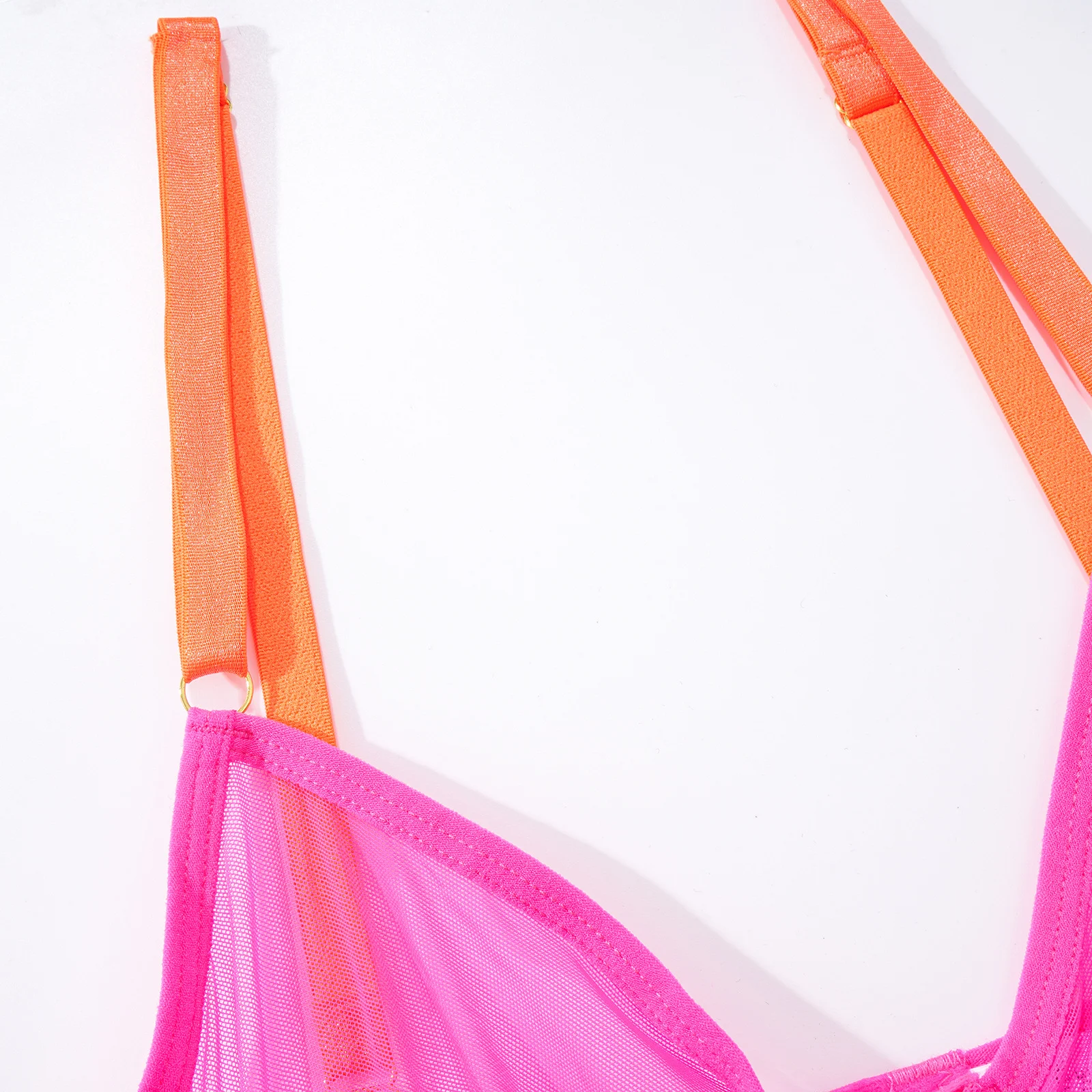 Title 16, Sexy mesh ondergoed set met kleurcontrast. Comf...