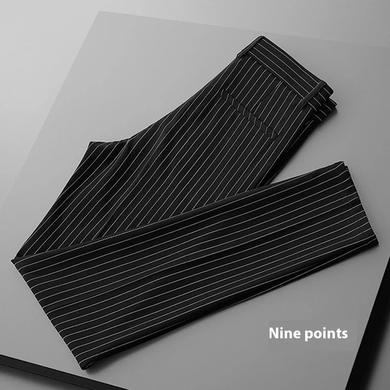 Men's Thin Striped Loose Fit Draping Suit Pants for a comfortable and stylish casual look. Perfect for everyday wear, of — photo 8