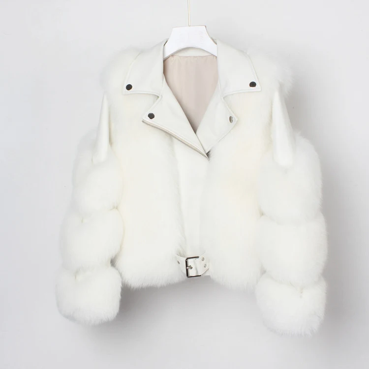 Title 5, Mens real fox fur grass motorcycle coat, offer...