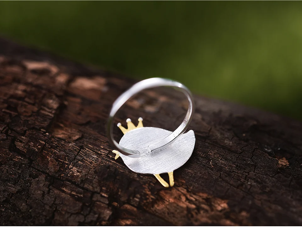Anel feminino em prata esterlina com design de pássaro, um acessório elegante e charmoso. Adicione um toque de sofisticação ao seu visual com esta joia. — foto 5