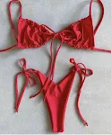 Women's Split Bikini Solid Color Strappy Swimsuit Enjoy the Sun and Beach with Style and Comfort This Sexy Swimwear is P — photo 16