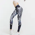 Calça legging esportiva de yoga com estampa de asas de anjo, cintura alta e efeito empina bumbum, perfeita para fitness — foto 5