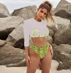 Nowy Kostium Kąpielowy Seksowne Bikini Z Wysokim Stanem Zestaw Trzyczęściowy Idealny na Lato. Poczuj się pewnie i stylowo na plaży. — zdjęcie 7