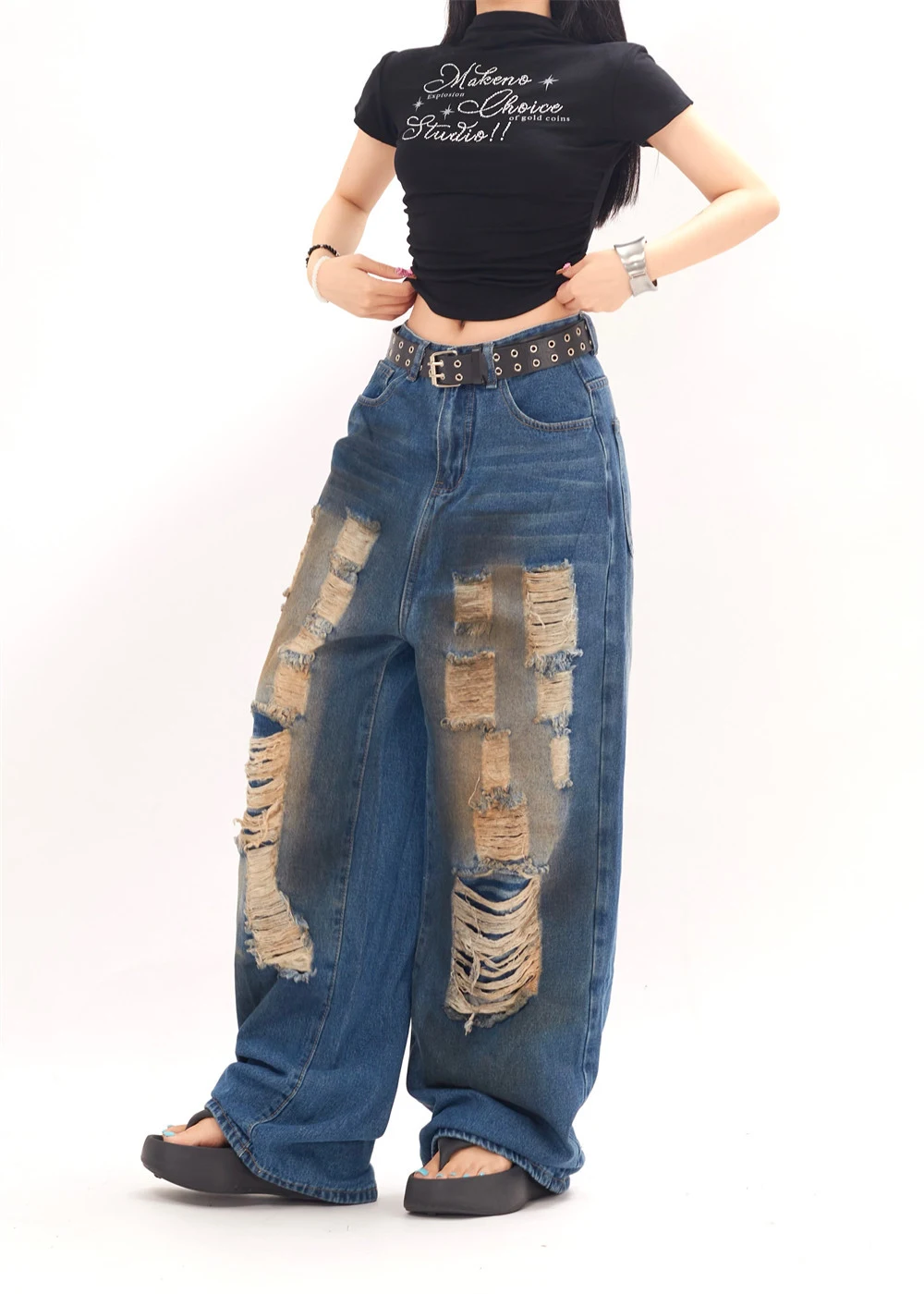 Heavy Industry ripped jeans voor heren en dames. Robuuste jeans voor een authentieke look. Duurzaam, comfortabel en ideaal voor dagelijks gebruik. — foto 28