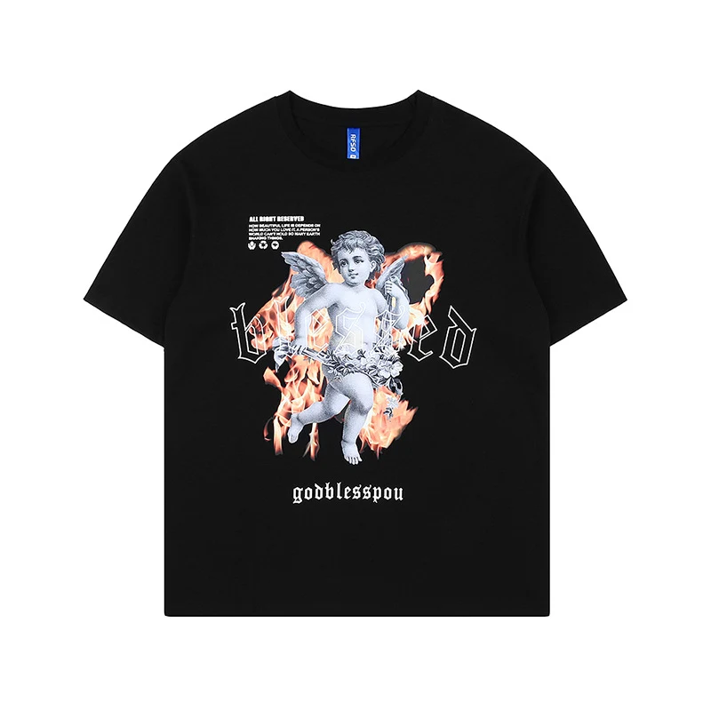 Title 4, Camiseta masculina fashion, manga curta solta e...