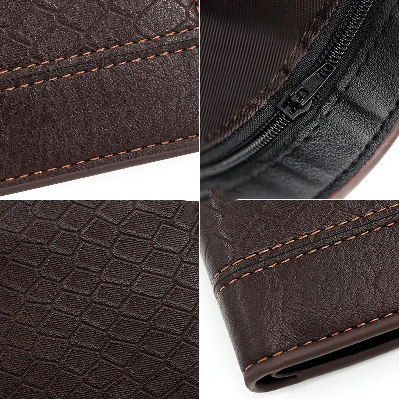 Carteira masculina grande com padrão de cobra em relevo, design elegante e alta capacidade para organizar seus pertences com estilo. — foto 15