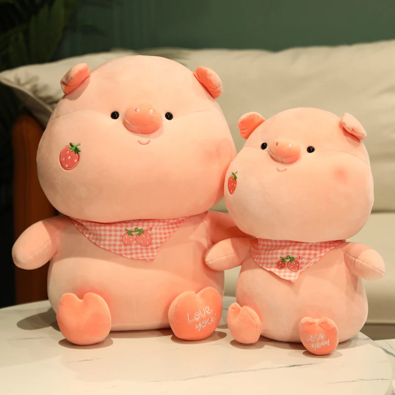 Boneca de pelúcia de porco morango macia e fofa, travesseiro de porquinho para meninas. Presente perfeito, aconchegante e decorativo. — foto 3