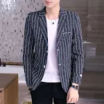 Korean Style Casual Suit Plaid Blazer for Men. Achieve a stylish and comfortable look with this versatile plaid blazer. — photo 4