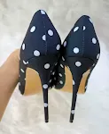 Black Satin Polka-dot High-heeled Shoes for Women, Stiletto Pointed Toe Pumps, a stylish and comfortable choice for any — photo 5