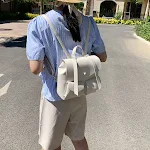 Mochila feminina grande em PU, estilo europeu e americano, com múltiplos bolsos, ideal para viagens, trabalho e uso diário. — foto 5