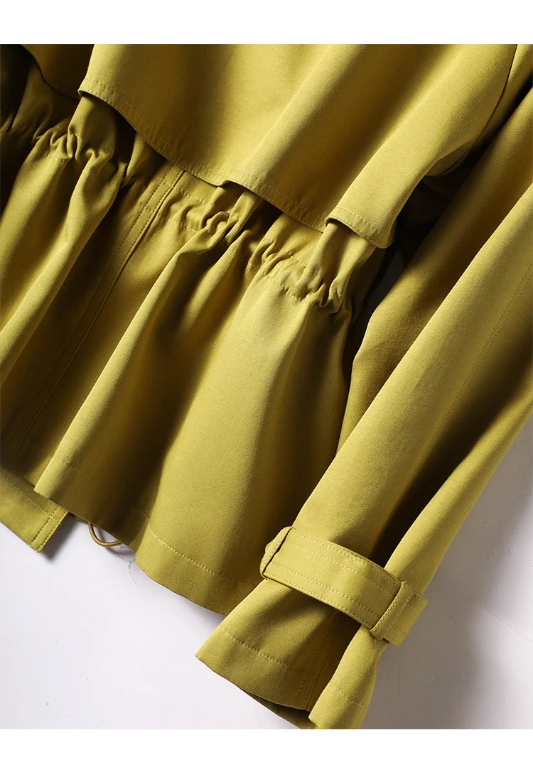 Autumn Fragrance Green Windbreaker Women's Short Waist jacket, breathable and stylish for fall weather, perfect for outd — photo 13