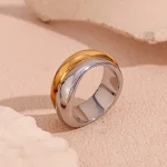 Anel Irregular Dourado Duplo para Mulheres Joia Elegante para Uso Diário Design Exclusivo e Sofisticado Perfeito para Presentear — foto 8