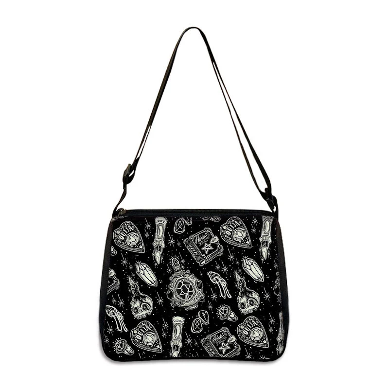 Bolsa de ombro feminina com estampa gótica de gato, poliéster, fornecimento direto de fábrica, bolsa fashion simples e prática para mulheres. — foto 39