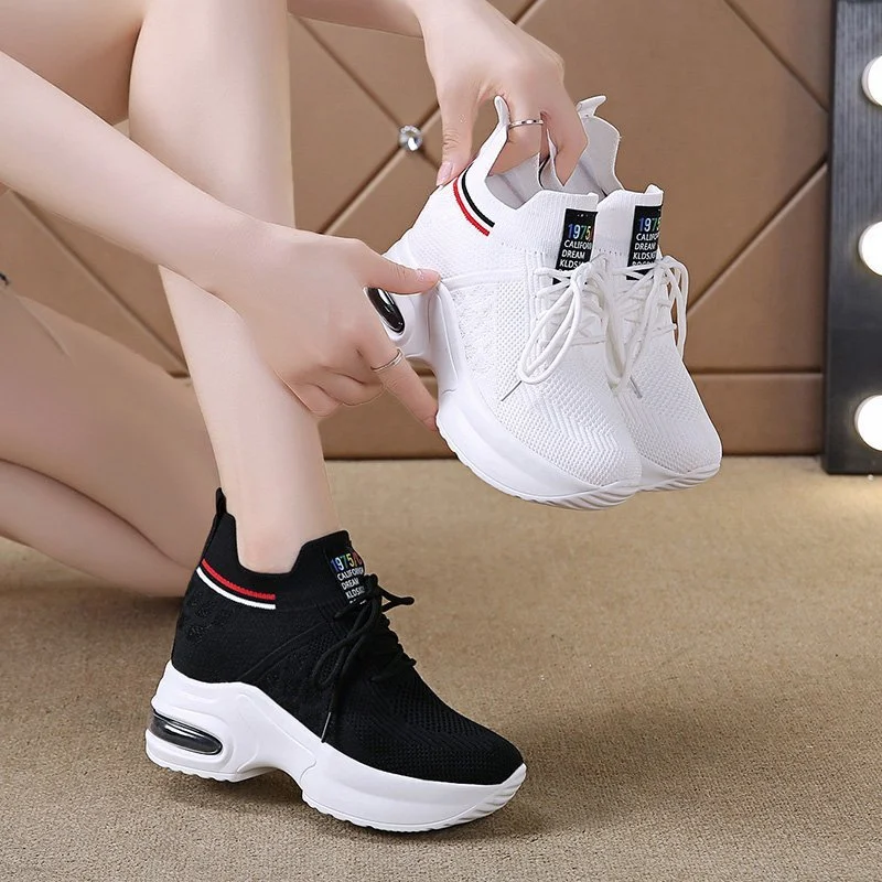 Mesh Thick-soled Casual Slim Wedge Shoes – Comfortable and stylish footwear for everyday wear, providing a modern and el — photo 6