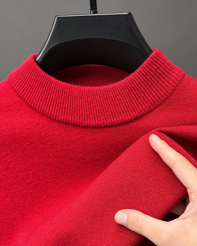 Title 7, Mens Solid Color Knitwear Long Sleeve Half Tur...