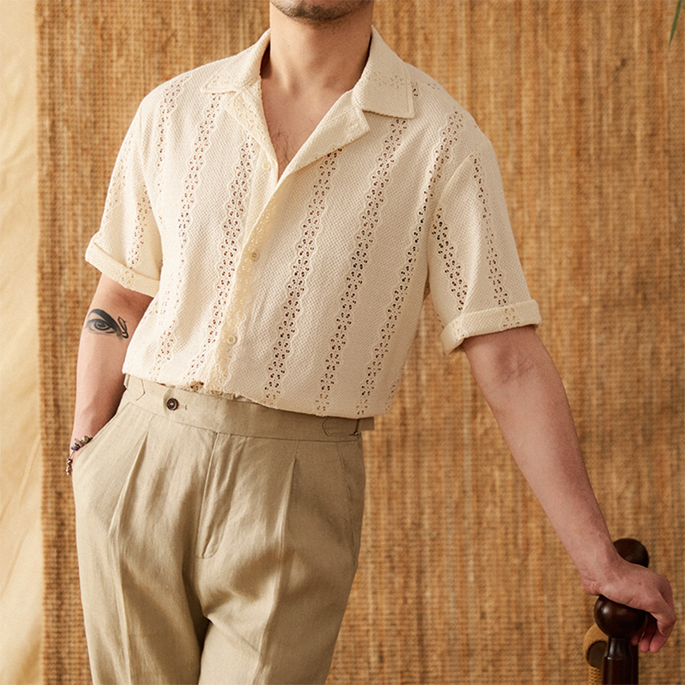 Title 6, All-match Cuban Collar Summer Thin Short-sleeve...