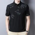 Verão fino de manga curta de mangas curtas camiseta de camisa de lapela listrada camisa polo — foto 1