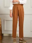 Retro Breathable Cotton and Linen High Waist Straight-leg Pants. Comfortable, stylish, and perfect for warm weather. A t — photo 7