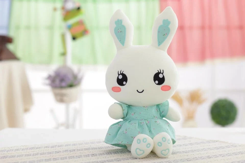 Saia de tecido floral macio e adorável com pelúcia de coelho, perfeita para brincar e abraçar. Um presente ideal para crianças pequenas. — foto 11